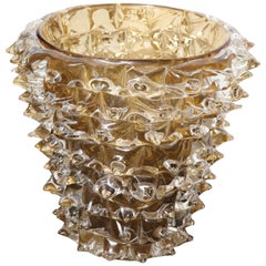 Signed Constantini Gold Spiked Murano Glass Vase