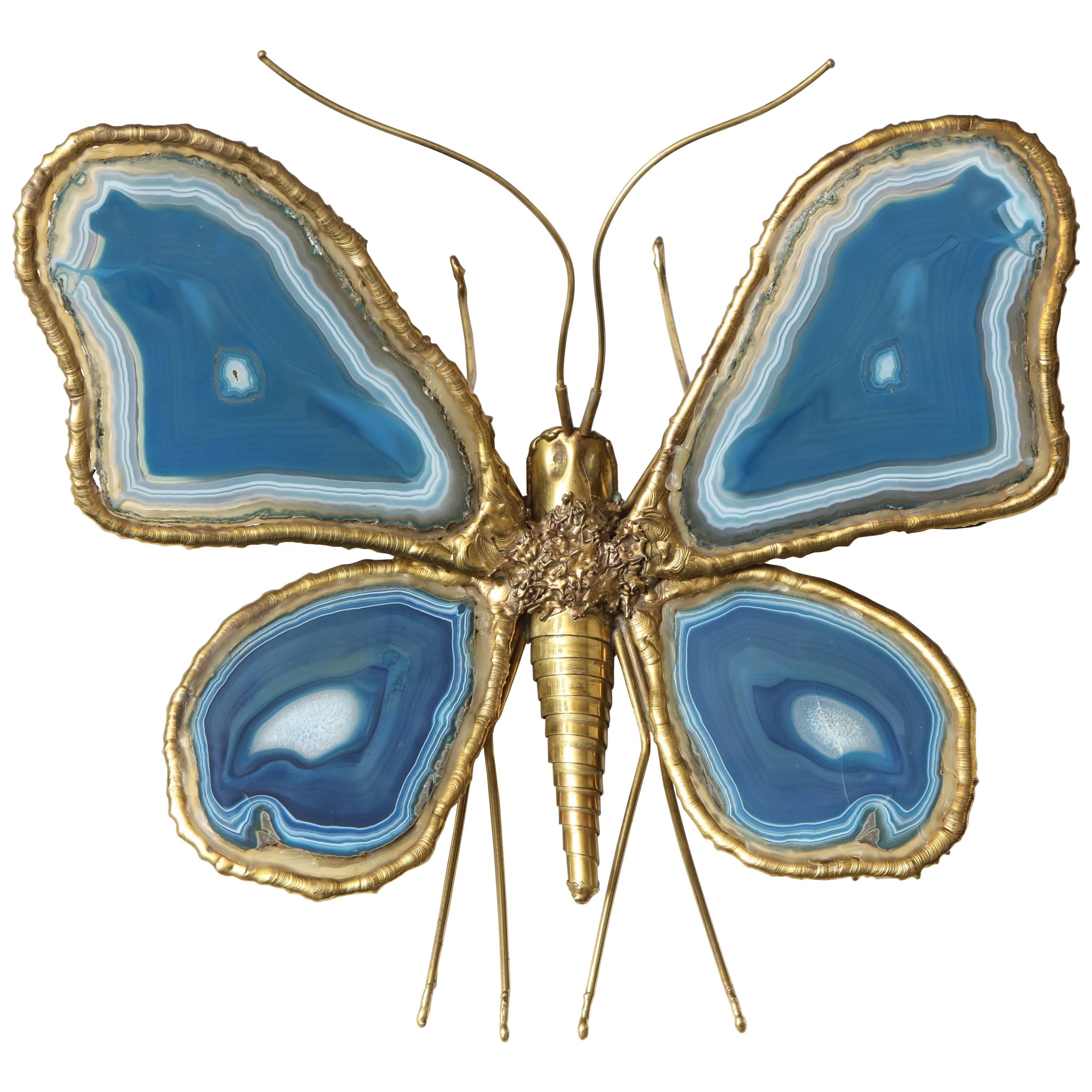 Agate Butterfly Wall Sconce by Brasseur