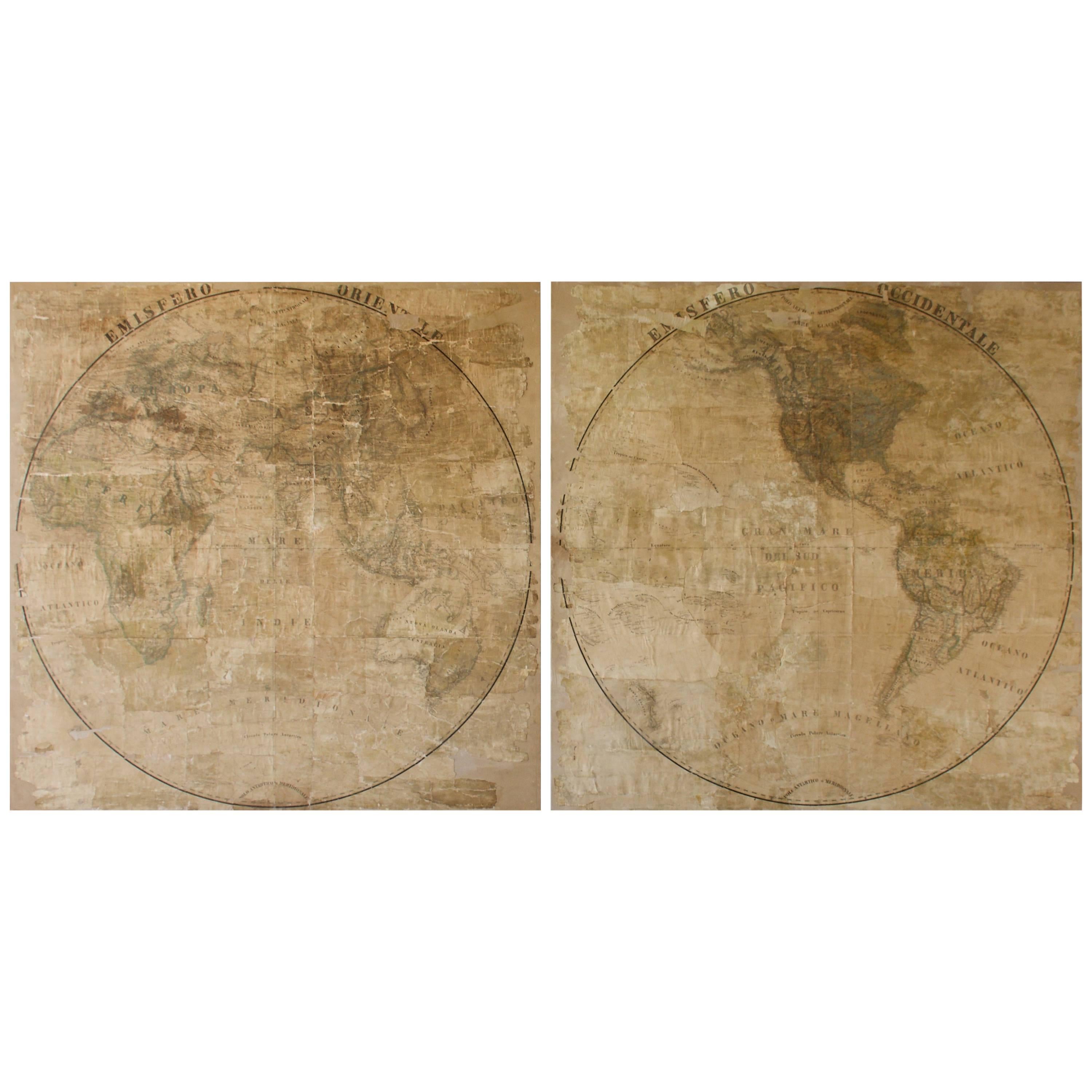 Pair of Late 18th Century Maps from Italy For Sale