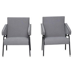Fauteuils italiens gris du 20ème siècle dans le style de Mobilificio Oscar Gigante