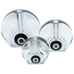Set of Three Bud Vases by Walther Glass, Bullseye Edition