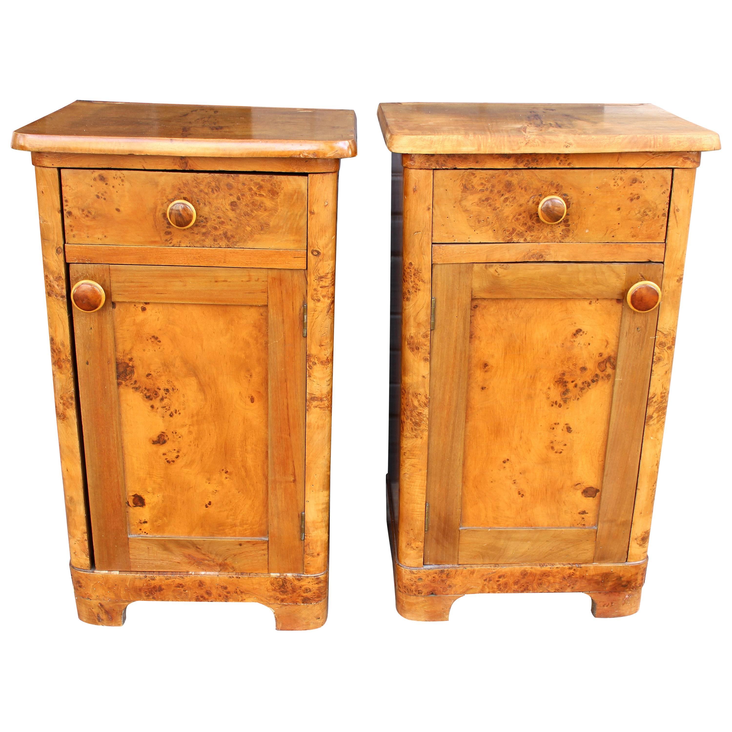 French Deco Pair of Nightstands