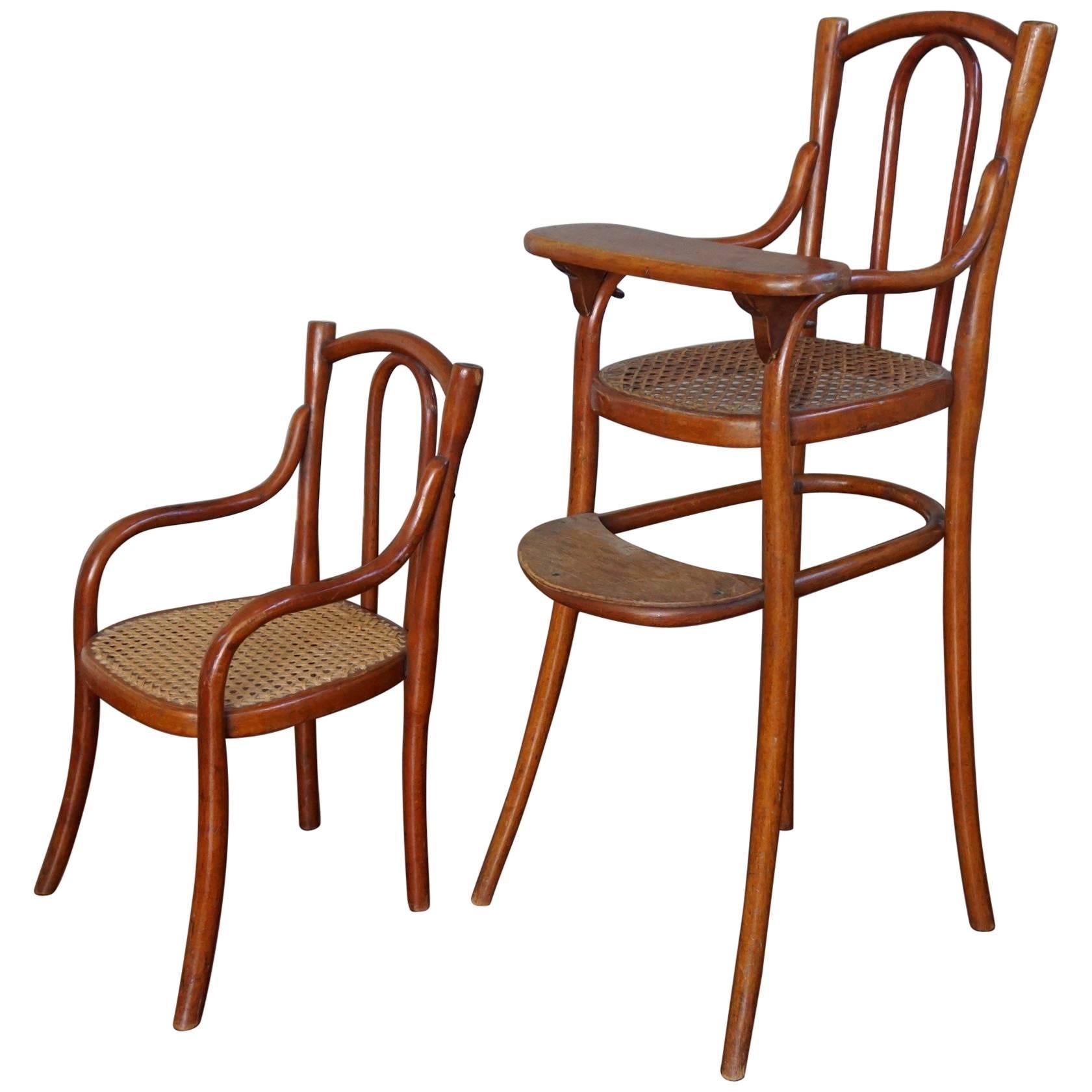 Antique Thonet Bentwood Puppenmobel Doll Chairs / Doll Furniture For Sale