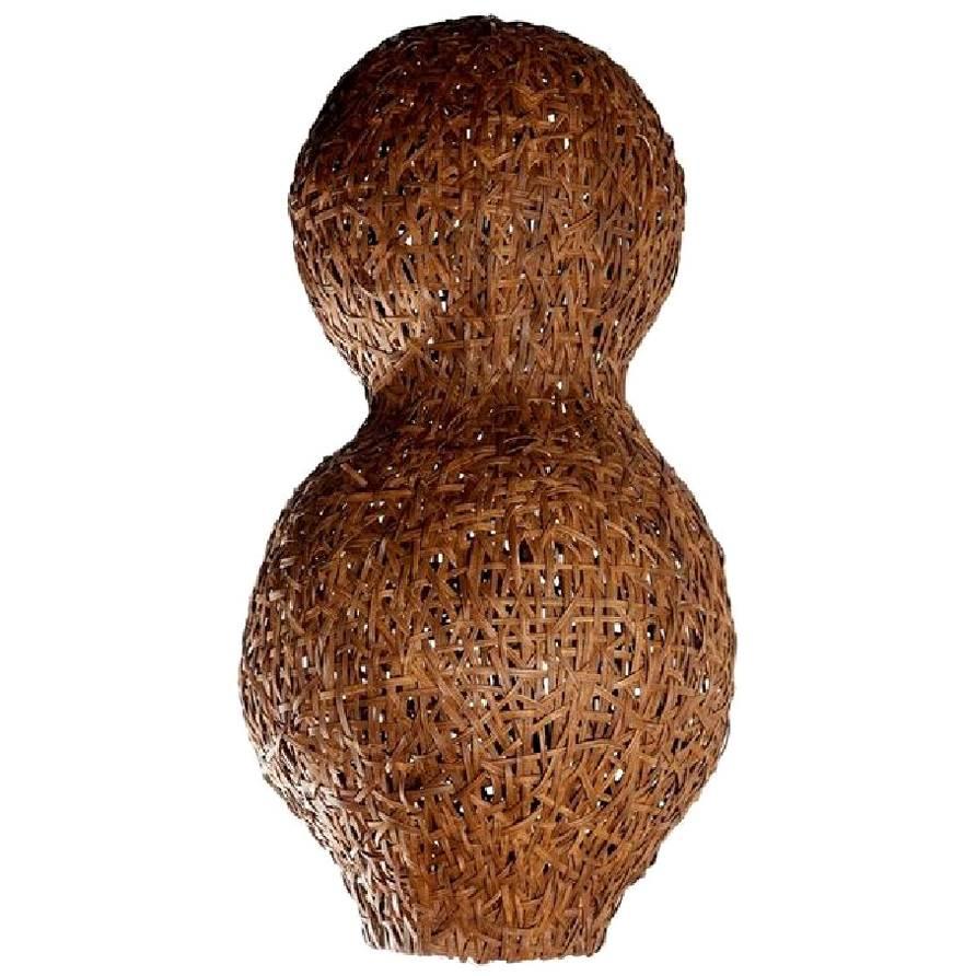 Custom Woven Oak Chandelier by Lucy Slivinski For Sale