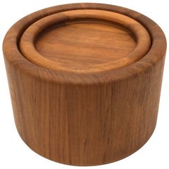 Danish Modern Solid Teak Ice Bucket by Nissen Denmark