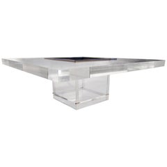 1960s Michel Pigneres Cocktail Table or Dry Bar Lucite and Chrome France, 1969