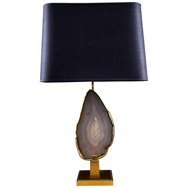 Large Agate Table Lamp Signed By Krekels For At 1stdibs Large Agate Table Lamp Signed By Krekels For
