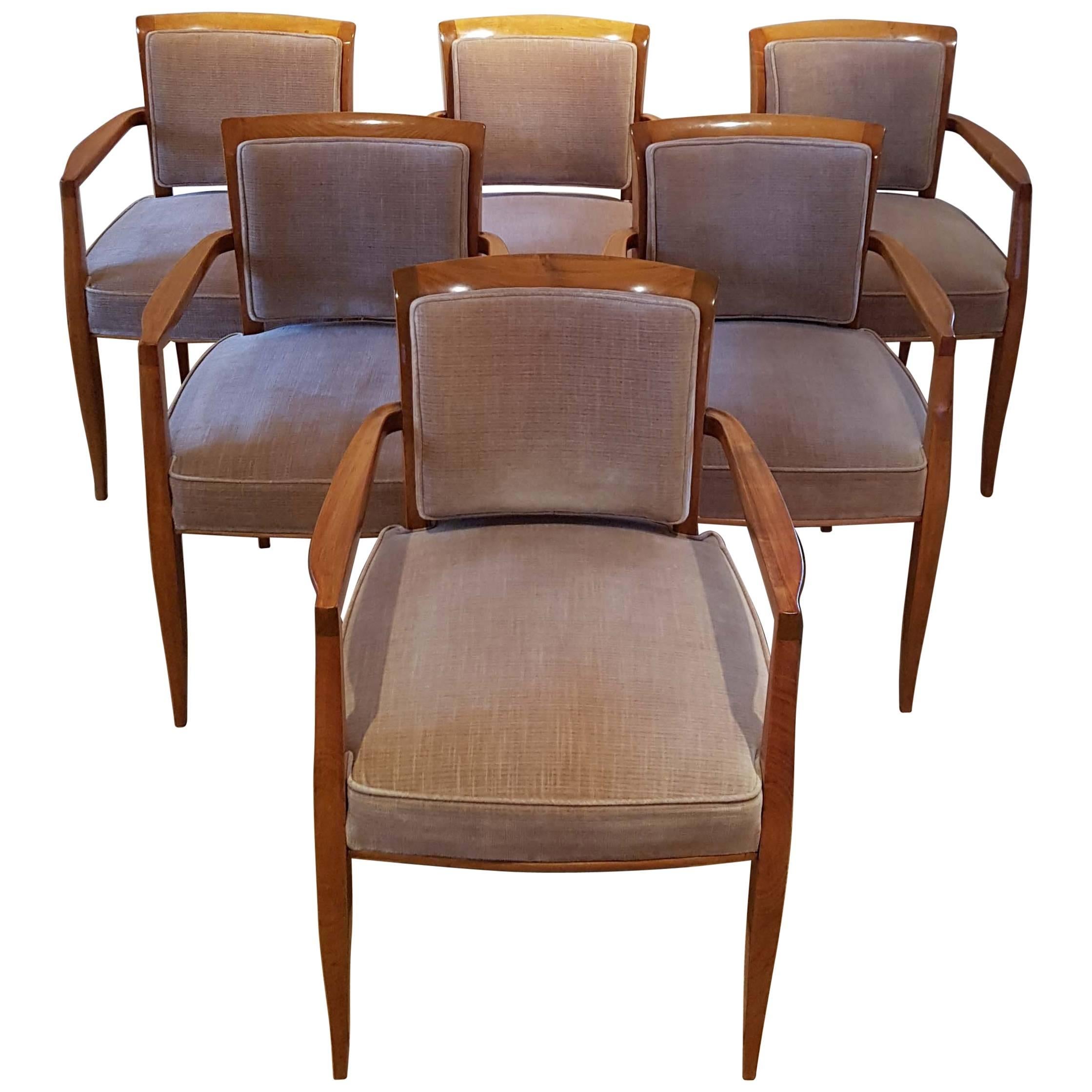 Michel Roux-Spitz Dining Chairs, Set of Six For Sale