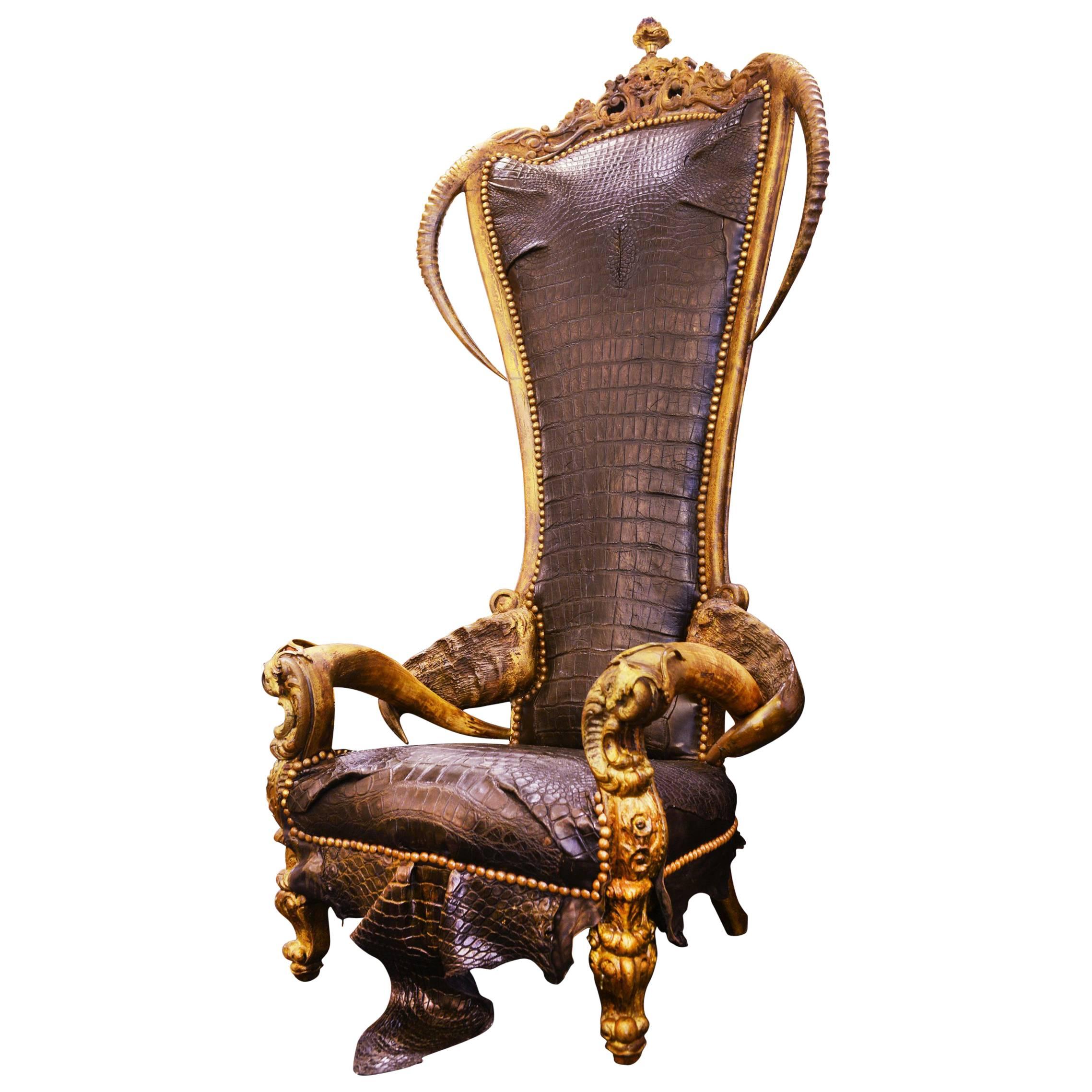 Croco Black King Armchair