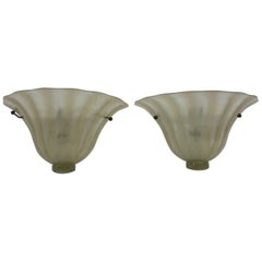 Murano Glass Shell Wall Sconces, circa 1960