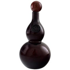 Biot, France, Unique Art Glass Decanter with Stopper, Late 1900s