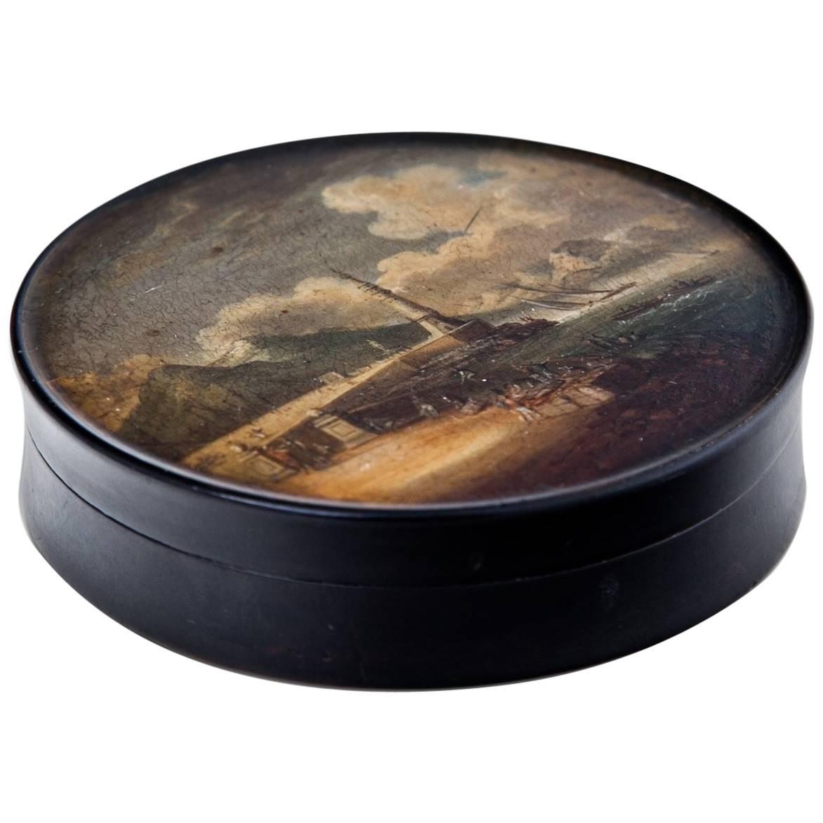 Round Lacquer Box, Berlin, circa 1820