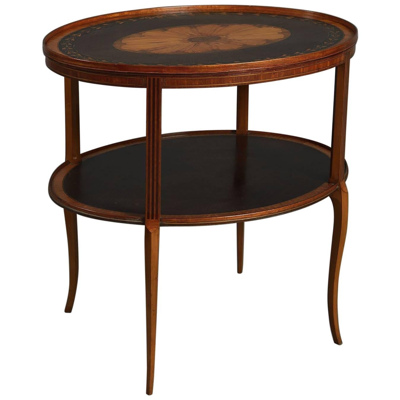George III Oval Tray-Top End Table For Sale