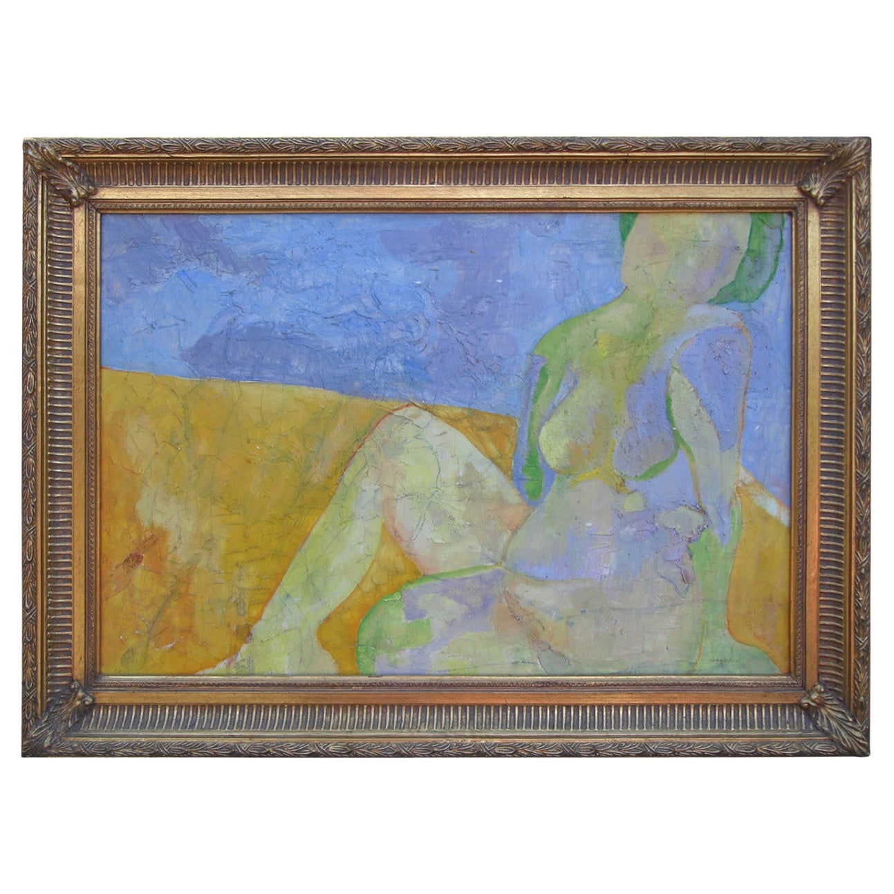 Exquisite Abstract Female in Repose Painting by J.Dahli For Sale