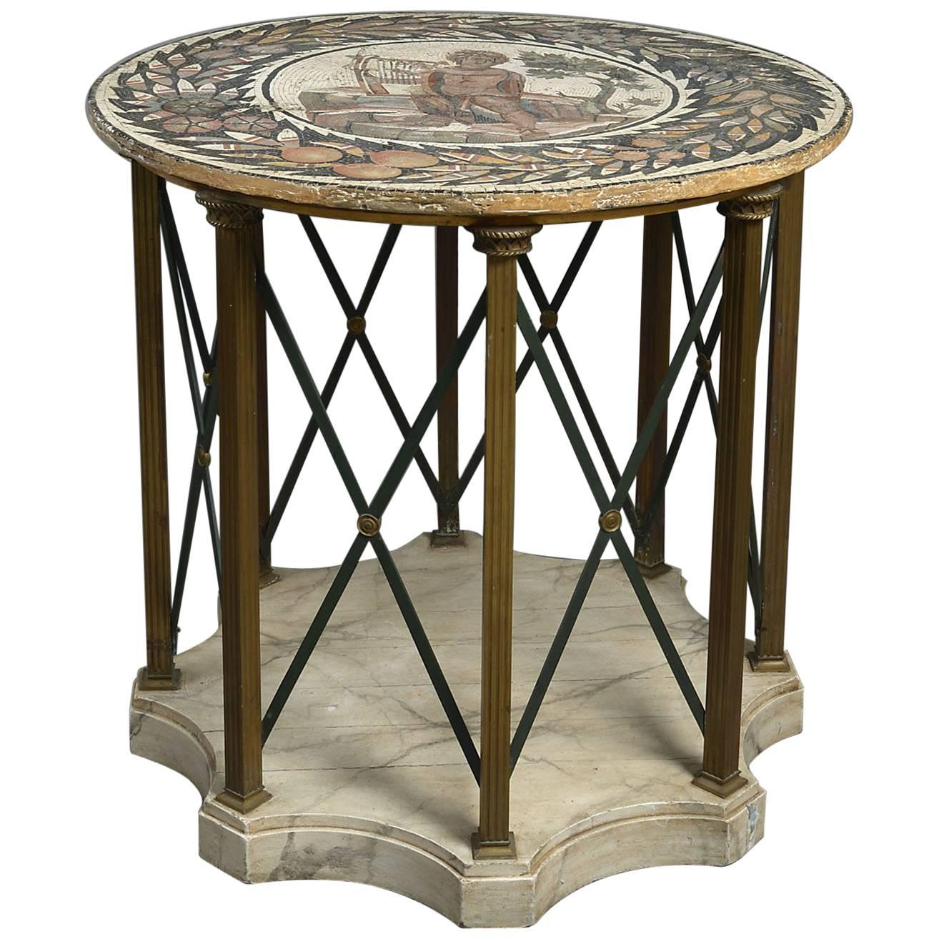 20th Century Mosaic Top Centre Table For Sale