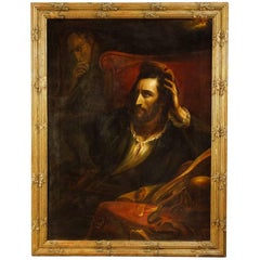 French Painting the Faust Oil on Canvas, 19th Century