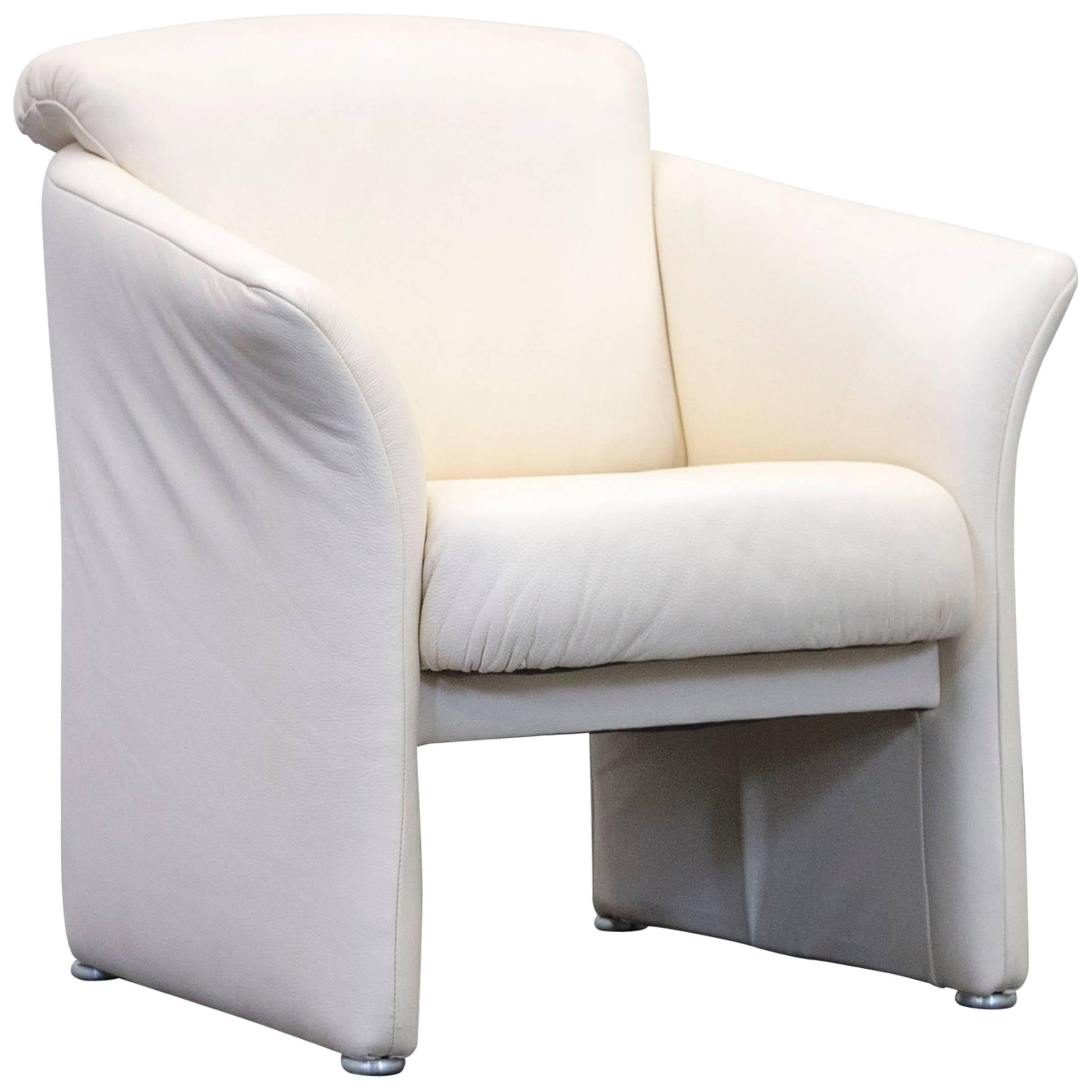 Designer Armchair Leather Crème One Seat Couch Modern