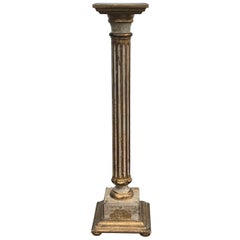 1950s Italian Gold and White Florentine Pedestal Column