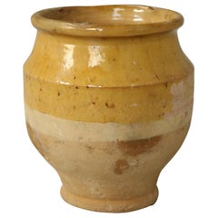 Tres Petite French Mustard Glazed Pottery Confit Pot