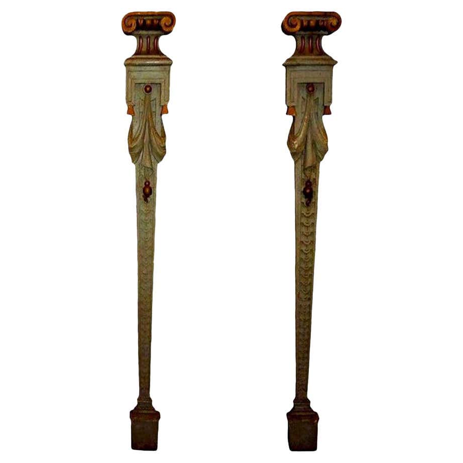 Set of 4 Italian Rococo Painted Carved Columns For Sale at 1stDibs ...