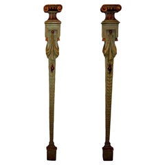 Italienische Leitsäulen im neoklassischen Stil, bemalt und aus Giltwood