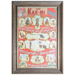Antique Original Color Lithograph Kar-Mi Magic Poster