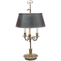 Mid-19th Century Bouliotte Lamp, Three Socket Candle Cluster and Tole Shade