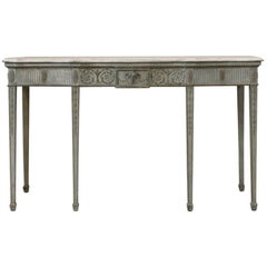 Pale Green Painted Adam-Style Console Table, circa 1920s