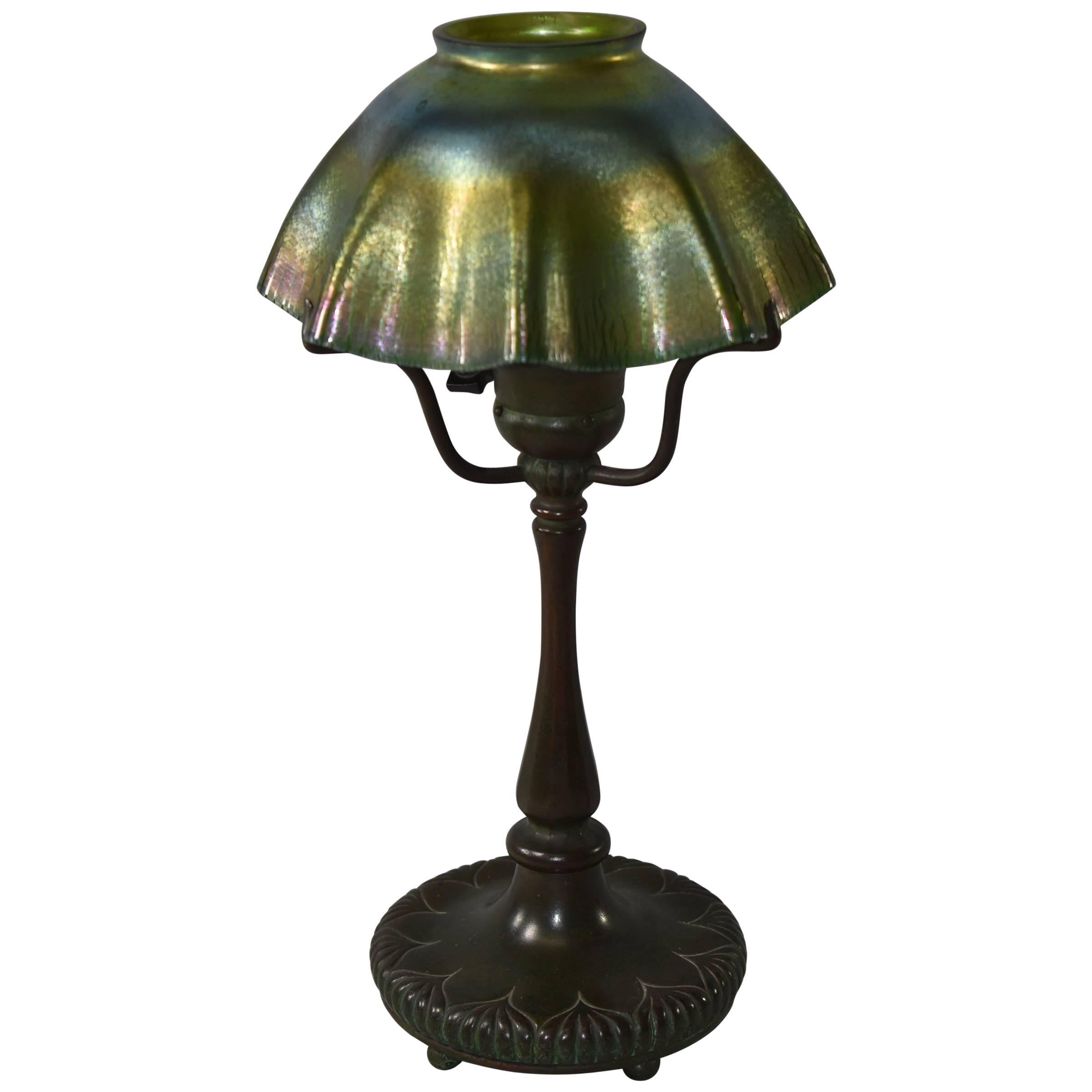 Signed Tiffany LCT Favrile Glass Table Lamp