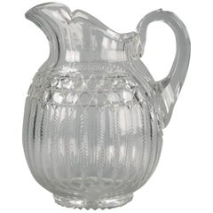 Grande brocca americana in vetro sfaccettato, circa 1900