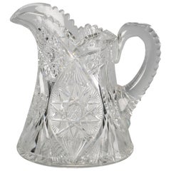 Vintage American Brilliant Cut Glass Pitcher, circa 1900