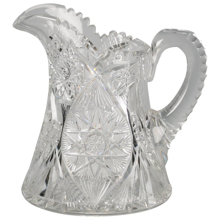 American Brilliant Cut Glass Pitcher, circa 1900 For Sale at 1stDibs