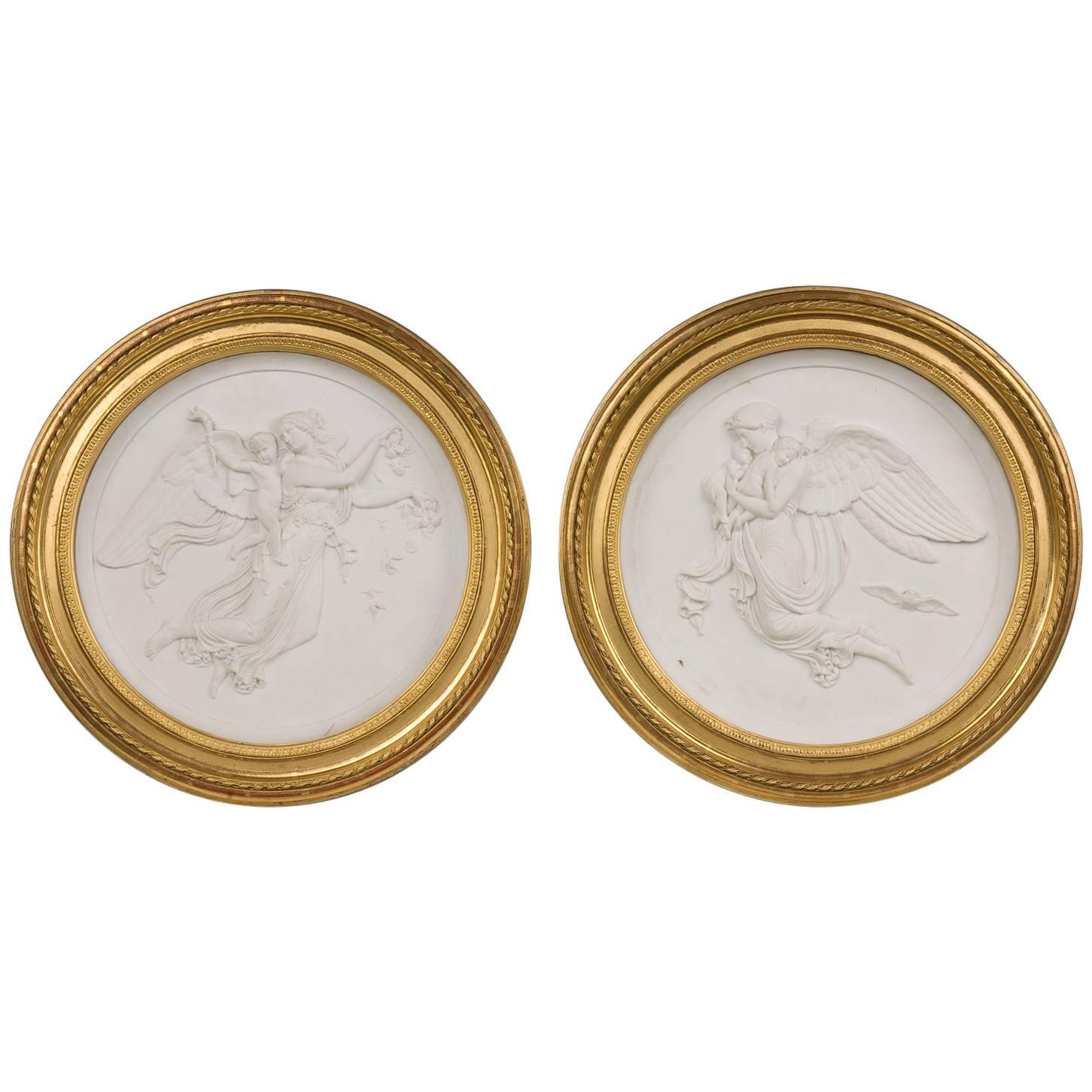 Antique Biscuit Medallions, 19th Century For Sale