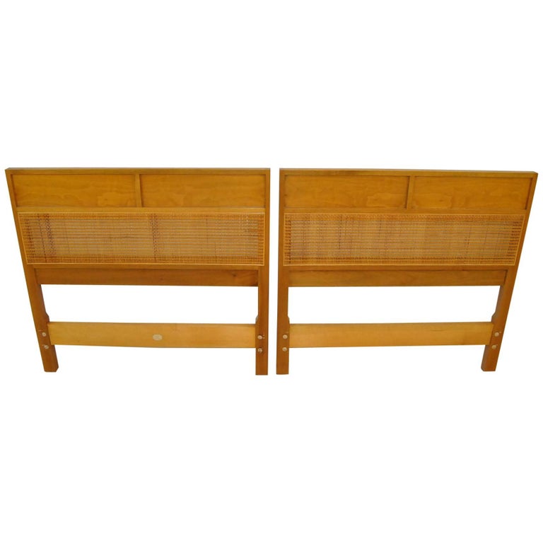 Pair of MidCentury Modern Mahogany Twin Size Headboards by Baker Furniture For Sale at 1stDibs