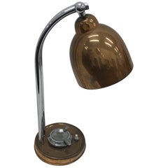 Industrial Copper and Steel Table Lamp, France, circa 1930