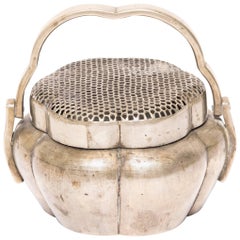 Chinese Brass Gourd Form Brazier