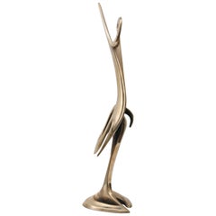 Bronze Sculpture of a Stylized Crane 