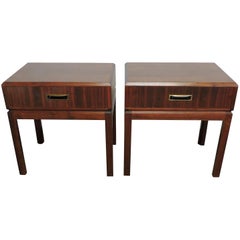 Pair of Founders Mid-Century Modern Walnut Nightstands or End Tables
