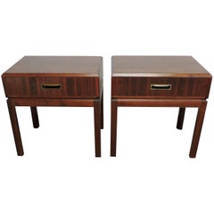 Used Pair of Founders Mid-Century Modern Walnut Nightstands or End Tables 