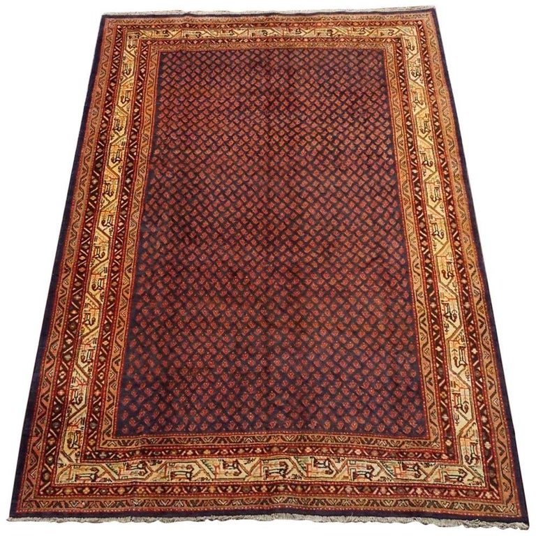 Blue Persian Saraband Sarouq Mir Rug For Sale at 1stDibs