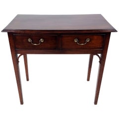 18th Century Mahogany Two-Drawer Side Table with Pierced Wing Brackets Antique 18th Century Mahogany Two-Drawer Side Table with Pierced Wing Brackets