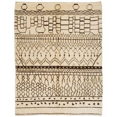 Contemporary Moroccan Rug Made of Natural Undyed Wool