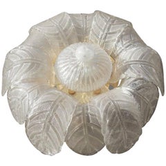 Murano Glass Ceiling Lamp 1970 a Large Flower Made in Italy