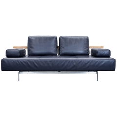 Rolf Benz Dono Designer Sofa Aubergine Leather Three-Seat Couch Modern