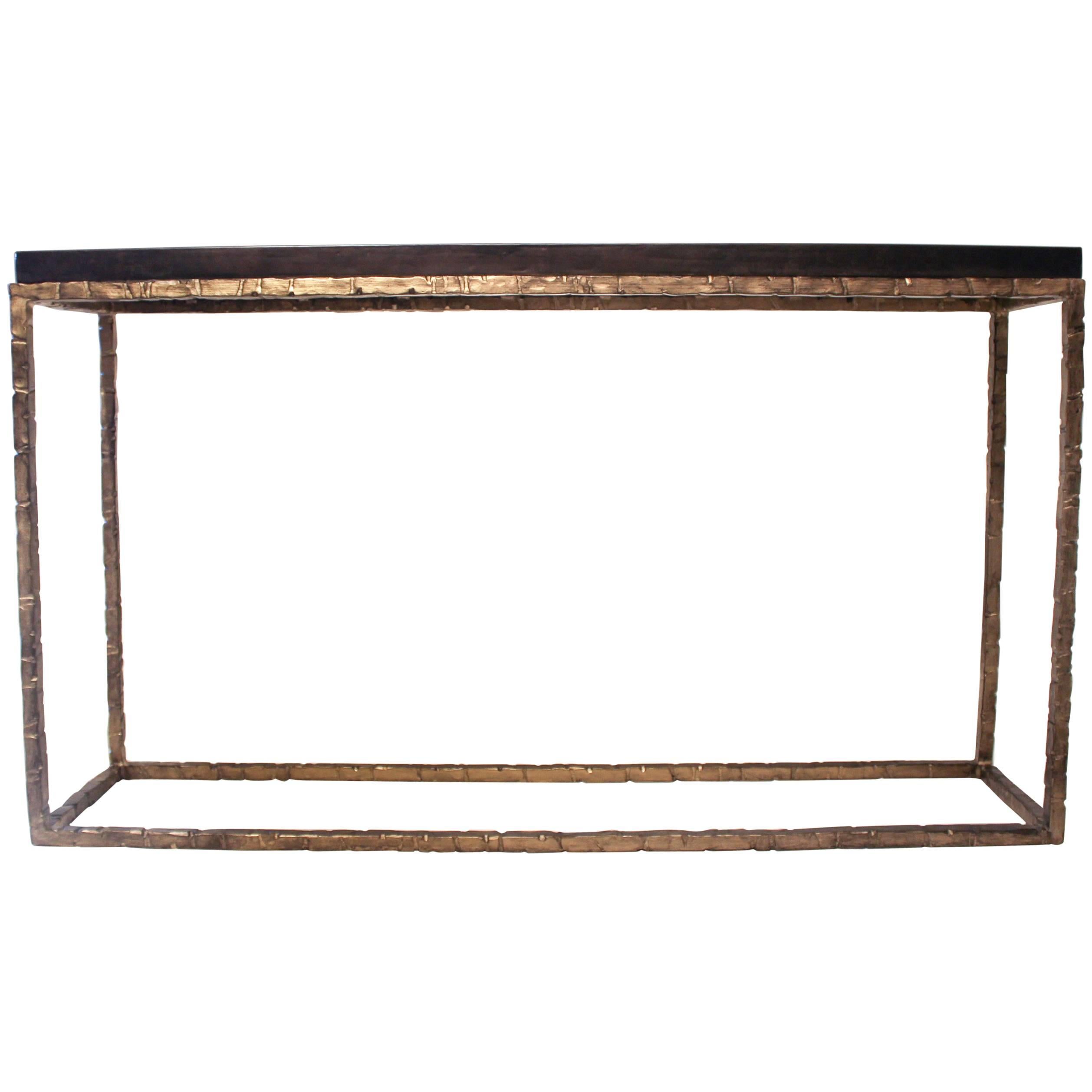 Hammered Frame Console with Zinc Top