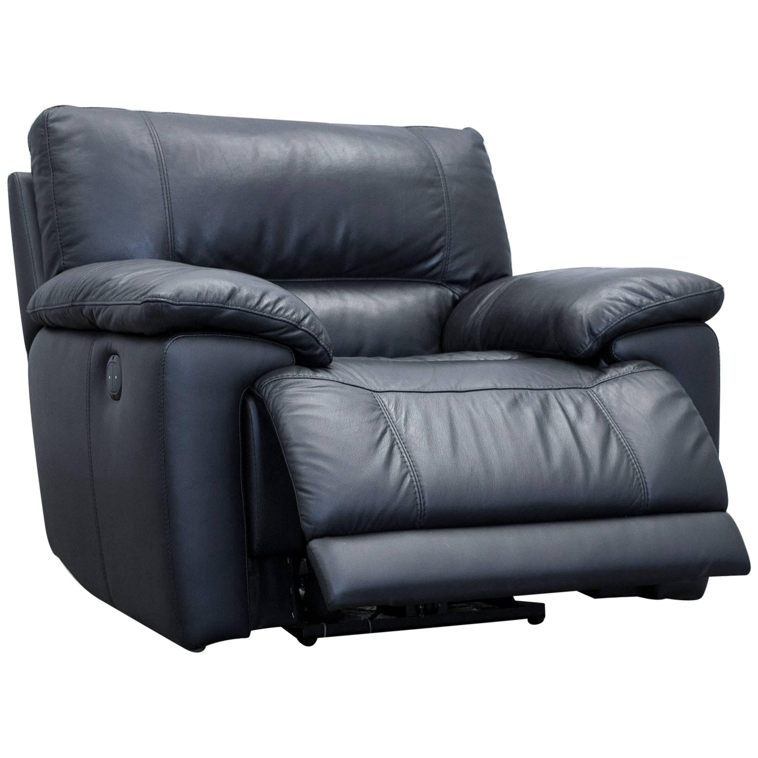 Designer Armchair Leather Black One-Seat Couch Electrical Function Modern Relax For Sale