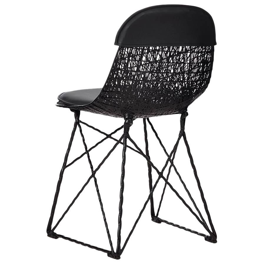 Moooi Carbon Fiber Dining Chair with Seat Pad and Cap For Sale