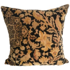 Custom Pillow Cut from an Antique Dutch Mohair Textile, Bird