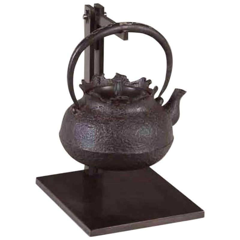 Tetsubin Iron Bronze Brown Water Kettle Japan Meiji