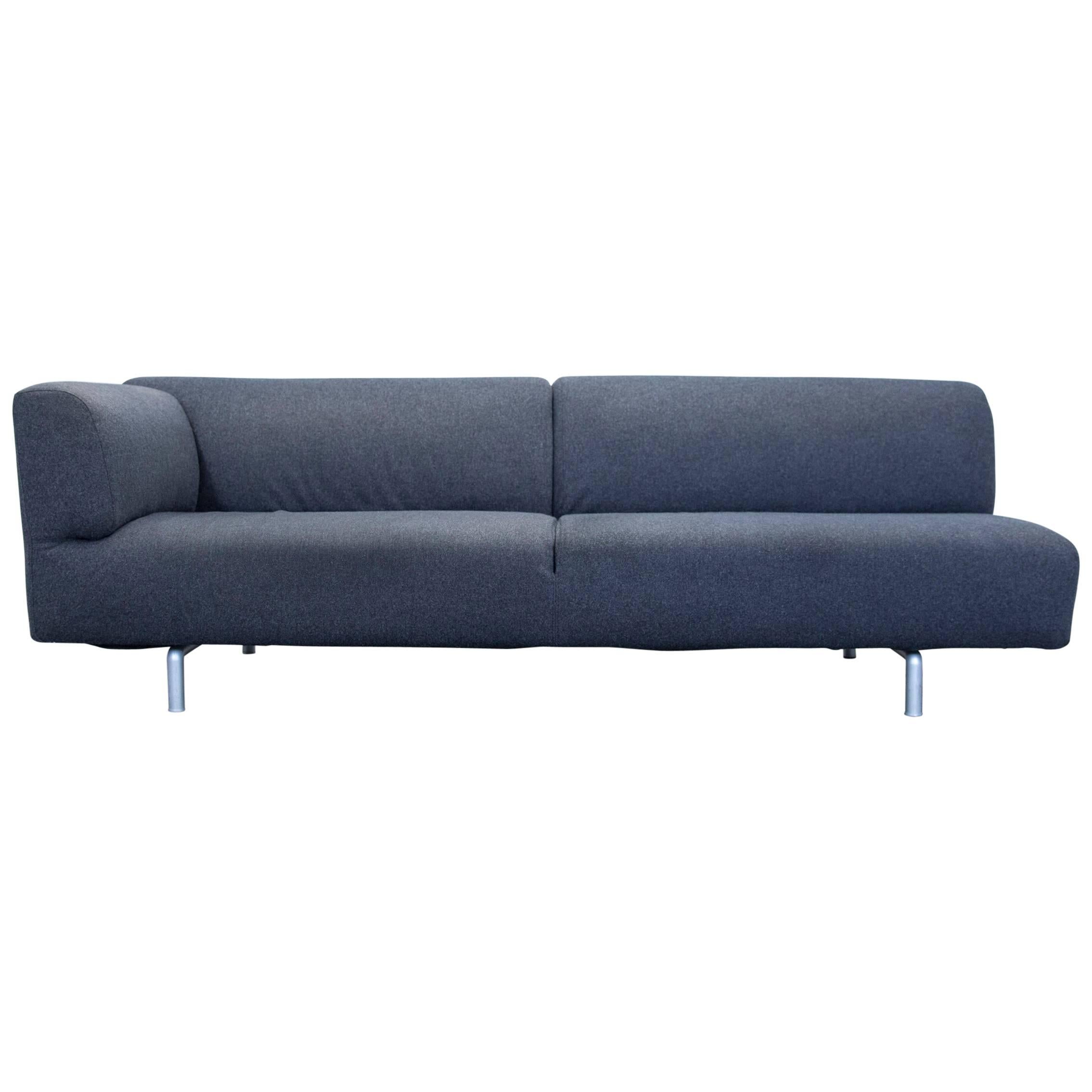 Cassina Met Designer Sofa Anthrazit Grey Three-Seat Couch Modern